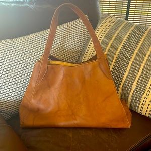 Frye bag with monogram stitched